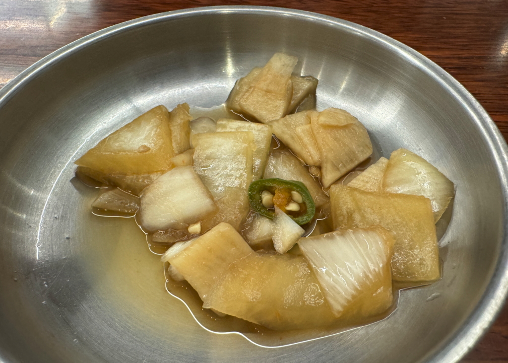 Korean side dish onions in vinegar and soy sauce