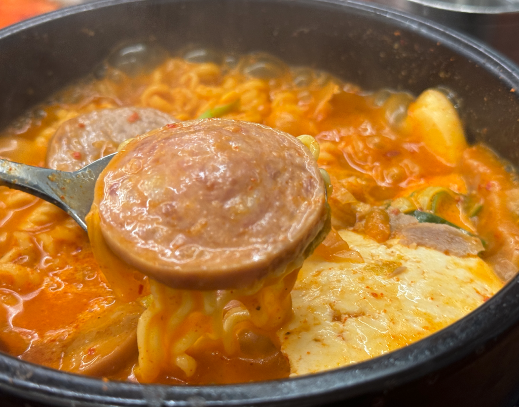 Budae jjigae is a pork soup 돼지국밥 한국맛집 교대맛집